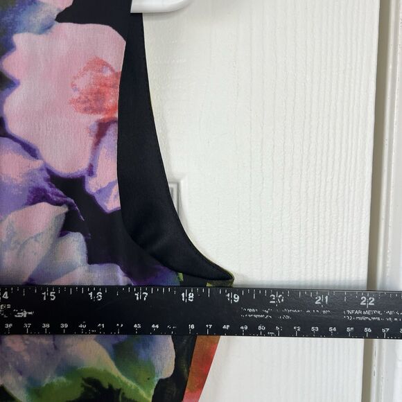 Tahari Floral Faux Wrap Dress Women’s Size 6 Sleeveless V-Neck Midi - Picture 14 of 15
